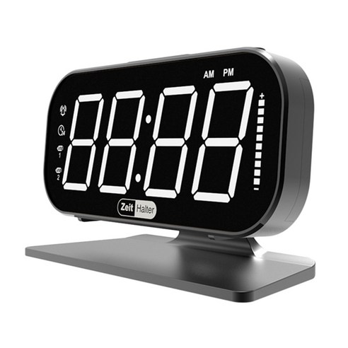 Deoxygene ZEITHALTER 홈 LED 디지털 알람 시계 2-USB 충전 포트 설정하기 쉬운 침실 침대 옆 블랙에 대한 스누즈 휴대용, 검은 색
