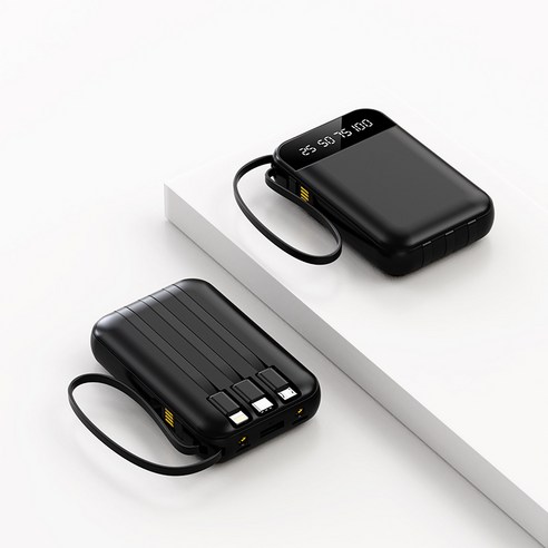 PYHO 보조 배터리 미니 휴대용 보조 배터리 20000mAh 속충전 보조배터리, 블랙