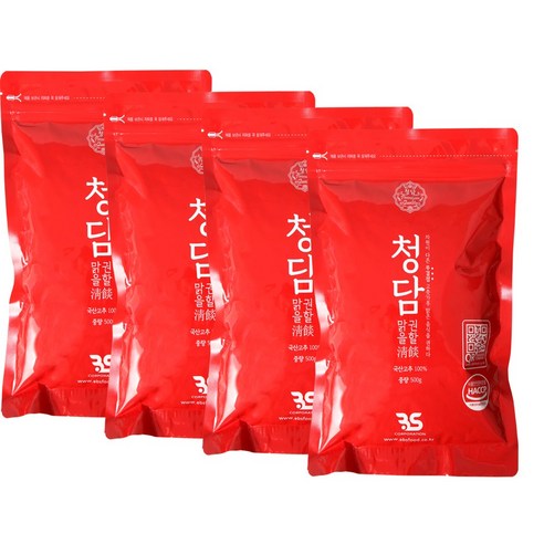 청담 고춧가루 일반매운맛 중간굵기, 500g, 4개