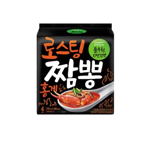 풀무원자연건면 로스팅 짬뽕 홍게 99.6g, 4개