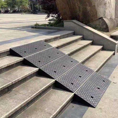 안전 경사로 매트 발판 문턱 휠체어 계단 단차 진입, 98x25x10, 1개