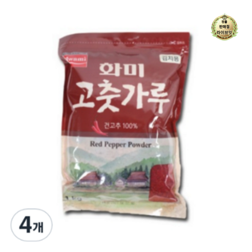 화미 고춧가루 김치용, 1kg, 4개