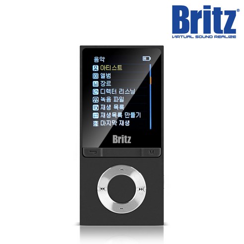 브리츠 휴대용 MP3 플레이어 8GB, BZ-MP4580BL, 블랙