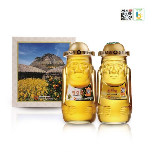 제주도 사양 유채 밀감 꿀 양봉 선물세트 580g x 2병