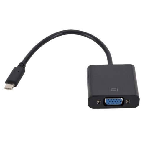USB C-VGA 유형 C-VGA 암 어댑터 변환기 케이블 MacBook 폰 블랙과 호환 가능, 설명, 블랙, 플라스틱