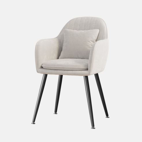 지누아 스퀘어 포휴먼 암체어 +쿠션포함 거실의자 식탁의자 인테리어의자, 1개, 퍼플