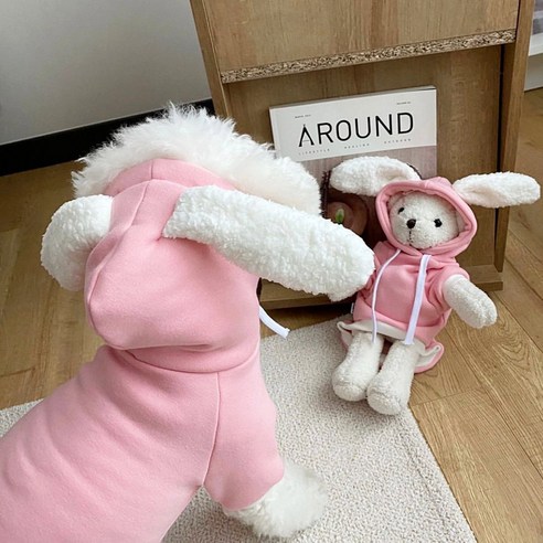 멍팔상팔 토끼후드티 강아지겨울옷 강아지후드티 강아지가을옷 강아지실내복 강아지토끼옷 소형견후드티 소형견가을옷 소형견실내복, 그린, 1개