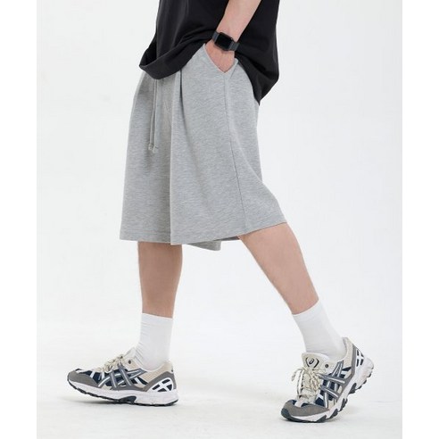 어게인스트 올 오즈 버뮤다 와이드 원턱 스웨트 쇼츠 그레이 BERMUDA WIDE ONE-TUCK SWEAT SHORTS