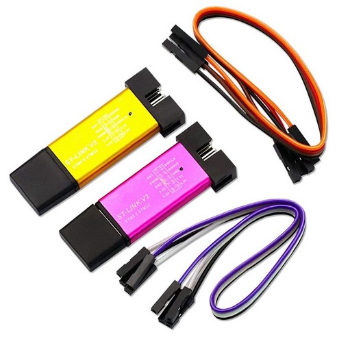 2PCS ST-LINK V2 편집기 STM8 STM32 에뮬레이터 다운로더 (임의의 색상), 하나, 보여진 바와 같이