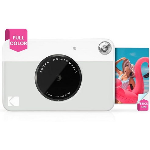 KODAK Printomatic Digital Instant Print Camera ZINK 2x3 끈적끈적한 뒷면의 사진 용지녹색 메모리 인쇄, Grey_Camera