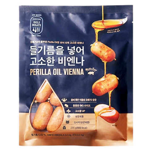 존쿡 델리미트 들기름을 넣어 고소한 비엔나255g, 2개, 255g
