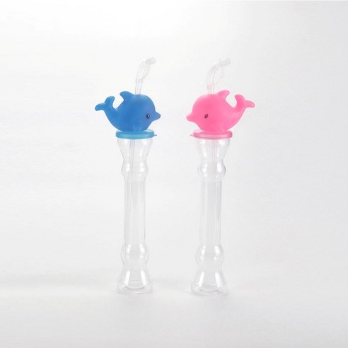 돌고래 캐릭터 슬러시 병 슬러쉬 보틀 용기 빨대 토네이도 글라스 컵 전통시장 1박스(100EA)