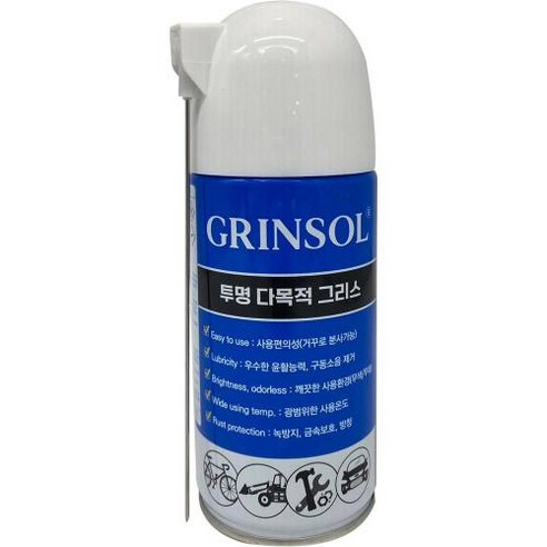 케미칼하우스 스프레이구리스 그린솔 투명 다목적 그리스 360ml 24EA