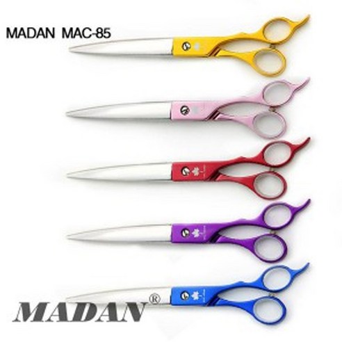 마단가위 커브가위 MAC-85 애견미용가위 긴커브가위 8.5인치, Matted Gold