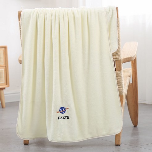 목욕 타월면 흡수성 가정용 부드러운 빠른 건조 보풀, 지구 흰색 별도의 목욕 타월, 140x70cm