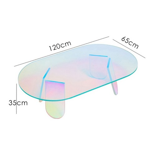 120x65x35cm 사이즈의 북유럽 미드센추리 아크릴 사이드 테이블 포함 홀로그램 디자인 120x65x35cm 사이즈의 북유럽 미드센추리 아크릴 사이드 테이블 포함 홀로그램 디자인