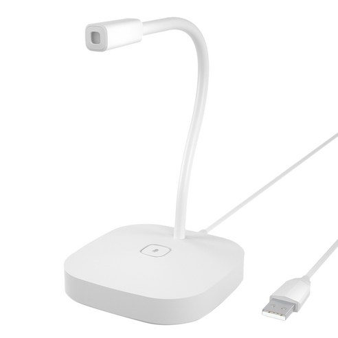 Xzante USB 마이크 데스크탑 플러그 앤 플레이 홈 스튜디오 음소거 버튼이 있는 컴퓨터 마이크(흰색), WHITE