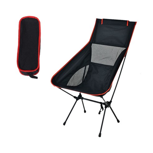 초경량 캠핑 백패킹 휴대용 접이식 의자 아웃도어 낚시 폴딩 체어, 블랙, 1개