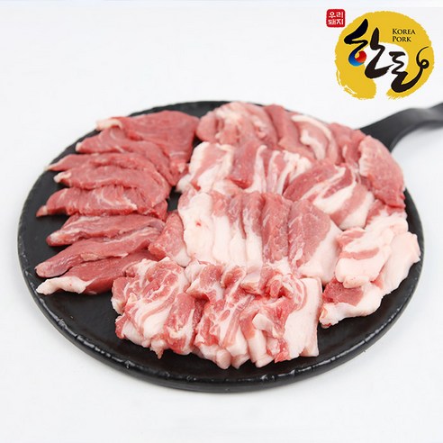 [고추남] 한돈 소백산 쑥돈 한마리 모듬 뒷고기 2kg (500gx4), 4개, 500g