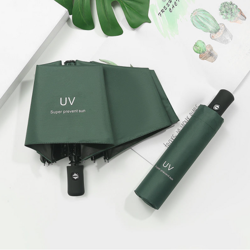 우아한클릭 UV 자외선차단 암막 접이식 3단 자동 양산 우산 1+1