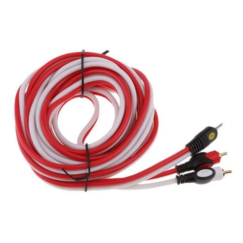 3.5mm 여성 오디오 헤드폰 변환기 어댑터 케이블에 2 RCA 남성 플러그, 16.5Ft, 플라스틱, 블랙