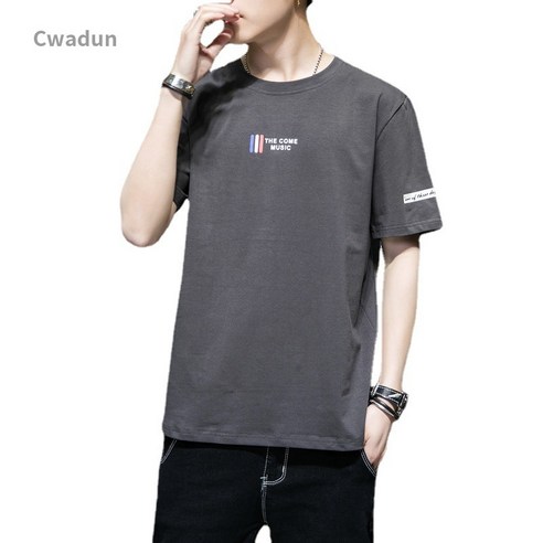 Cwadun 남자 반팔 티셔츠 여름 라운드