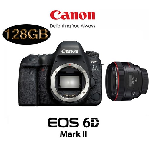 캐논 EOS 6D Mark Il BODY + 렌즈구성 풀패키지 PACKAGE, EF 50mm F1.2L USM + SD128GB + 보호필름