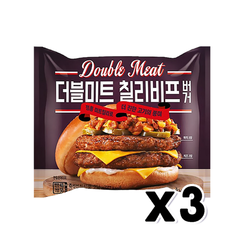 더블미트 칠리비프버거 베이커리빵 213g x 9개