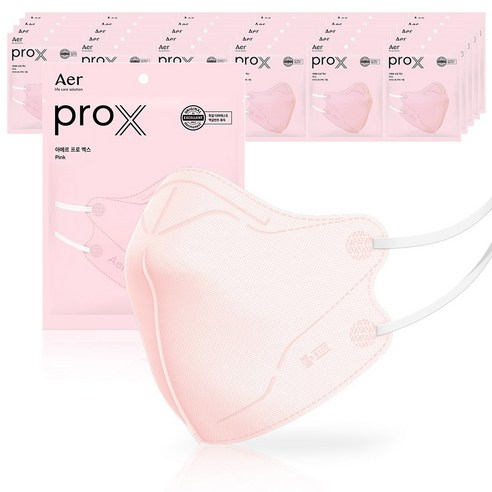 아에르 Pro X (프로엑스) 컬러마스크 방진마스크 2급, 30개, 핑크
