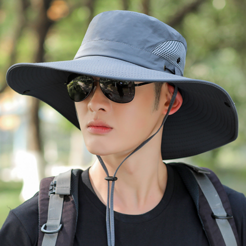 희희상사 자외선 차단 아웃도어 챙 모자 등산 낚시, 라이트그레이
