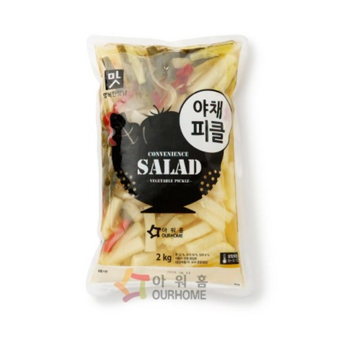 [다만세푸드] 아워홈 야채 피클 2kg / 대용량 반찬 치킨무, 5개