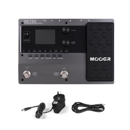 기타 멀티 이펙터 페달 MOOER GE150 Amp 모델링 이펙트 55 앰프 모델 151 효과 80s 루퍼 40 드럼 리듬 10 메트로놈, 02=AU PLUG, [02] AU PLUG