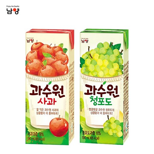 상큼한 과즙으로 온 가족 행복 충전! 남양 과수원 사과 & 청포도 주스