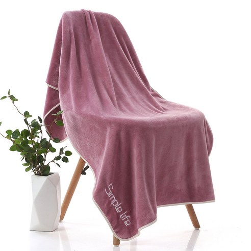 가정용 욕실 흡수 타올70cm*140cm, 6개, Purple