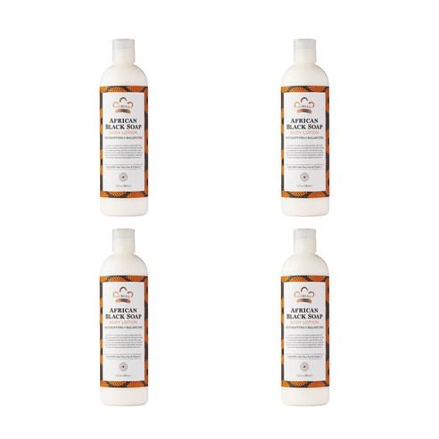 누비안헤리티지 아프리칸 블랙 솝 바디 로션, 384ml, 4개