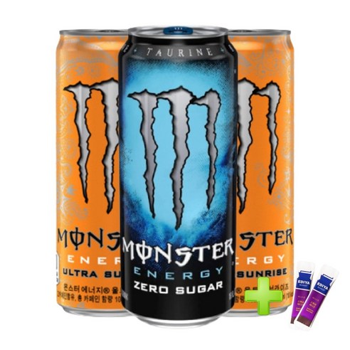 몬스터 에너지 355ml 울트라 선라이즈 12캔 + 몬스터 에너지 제로슈거 12캔 / 총 24캔 + 사은품 이디야커피 2T, 1세트