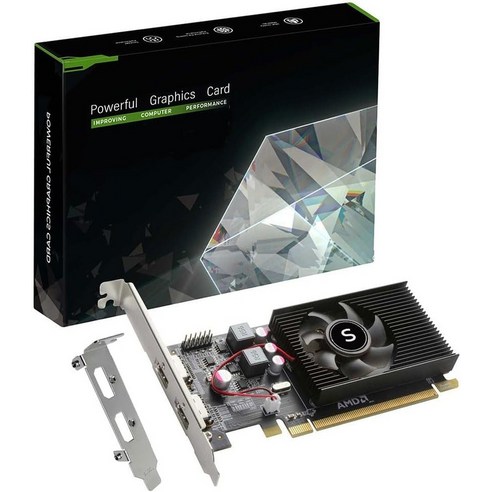 고사양 SAPLOS Radeon HD 6570 그래픽 카드 듀얼 HDMI 1G GDDR3 64비트 비디오 PC 로우 프로파일 컴퓨터 GPU PCI Express x 16 60W 저