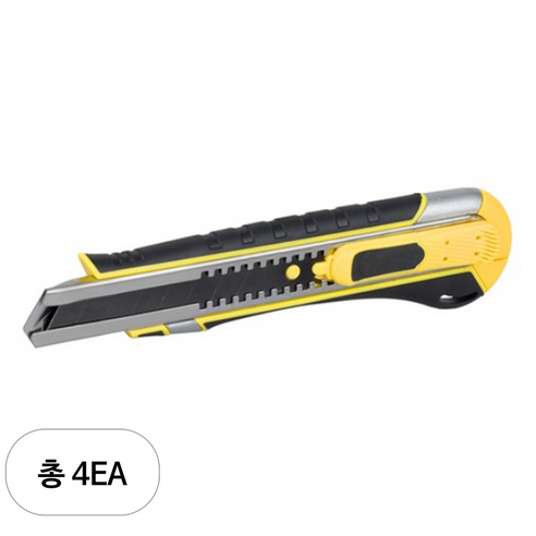 케이디와이 고무그립 오토리턴 자석 커터칼 KC-18A, 4개