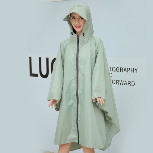 WINDLOGE 패션 레인코트 남녀공용, L, 말차 녹색