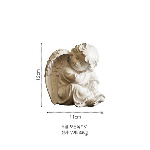 북유럽 빛 고급 황금 귀여운 천사 작은 장식품 생일 선물 로맨틱 웨딩 크리 에이 티브 소프트 장식품, 무릎 및 오른쪽 생각 천사, 하나