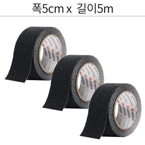 엠패러 미끄럼방지 테이프 검정, 5cm x 5m, 3개