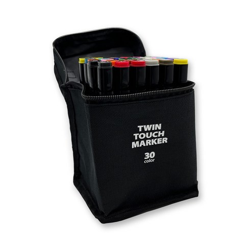 현대상사 트윈 터치 마카펜 천케이스 24/30/36/40/48/60/80 전문가용 채색도구 드로잉 컬러링, 30색