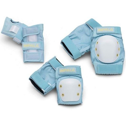 임팔라 롤러스케이트 여성 보호 세트 키트, Sky Blue/Yellow, Small