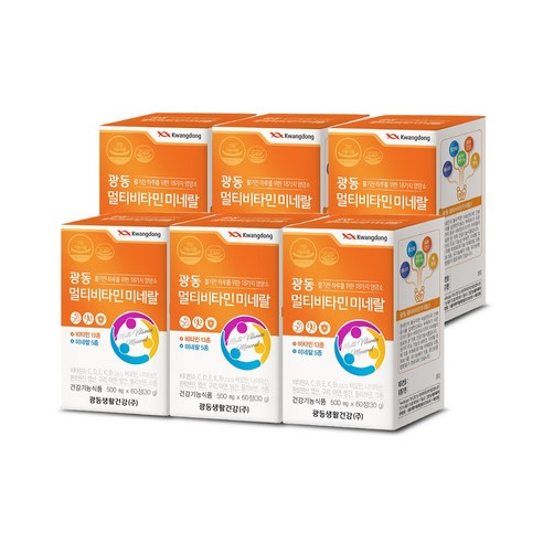 광동제약 멀티 비타민 미네랄 500mg, 60정, 6박스