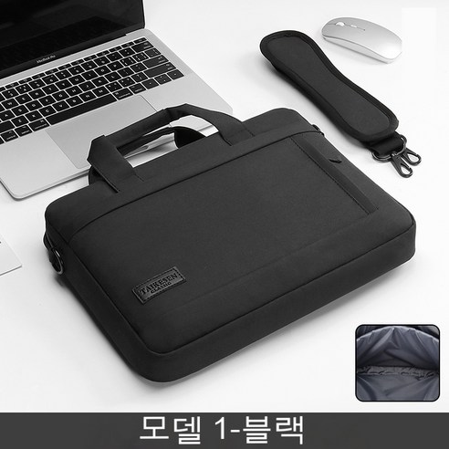 YJQ 노트북 가방 슬리브 숄더백 노트북 휴대용 케이스 pro13 14 15.6 인치 Macbook Air 13.3 케이스 ASUS Acer Lenovo Dell 핸드백, MODEL 1-BLACK, 12 13inch