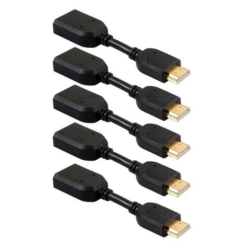 TV LCD PS3 프로젝터용 5개 V2.0 HDMI 연장 케이블 남성-여성 4K, 11x2.5x1.35cm, 블랙, 구리
