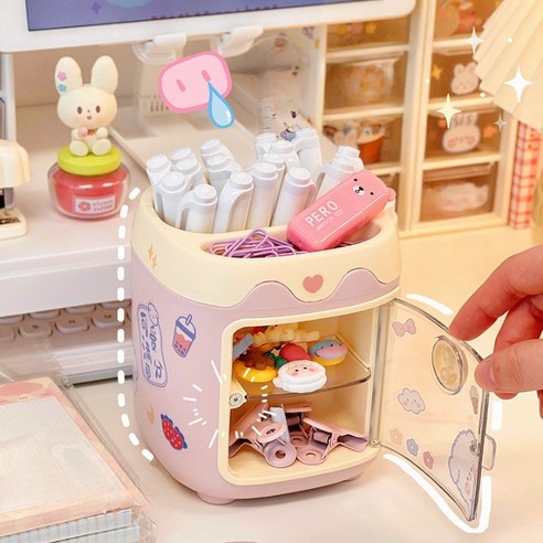 아르봄 연필꽂이 펜홀더 책상 필기구 정리함, 보라색