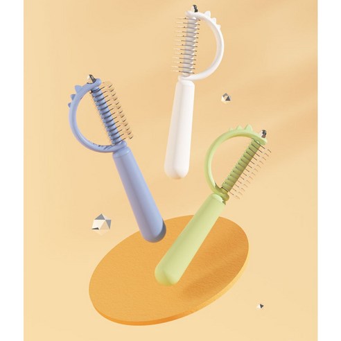반려동물 엉킨털 죽은털 제거 양면 브러쉬, 1개, 화이트