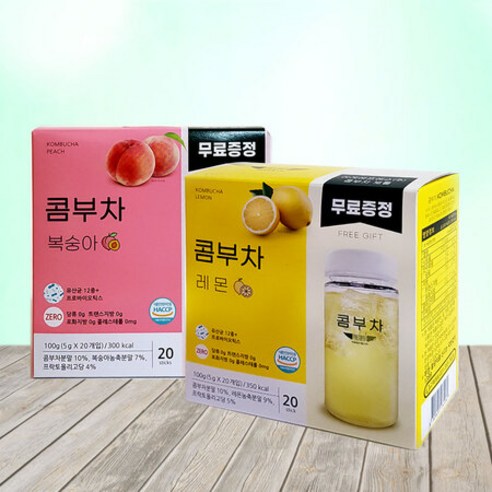 이레 콤푸차 복숭아 20T + 레몬 20T/홍차 분말 스틱, 상세페이지 참조