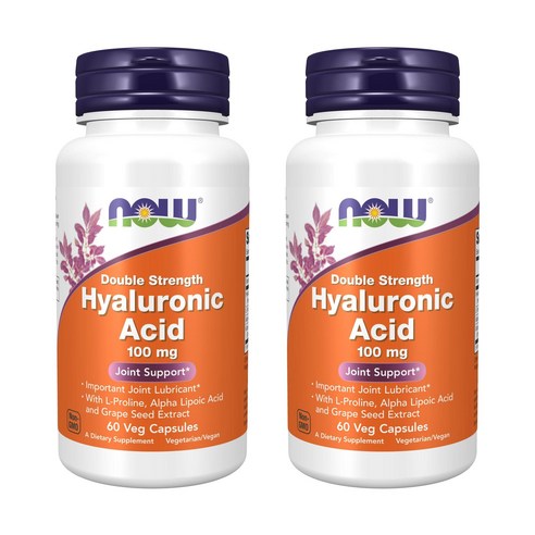 나우푸드 히알루로닉 애시드 더블 스트렝스 100mg 베지 캡슐, 60캡슐, 2개